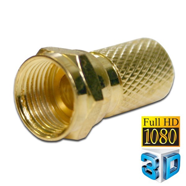 50 x F-Stecker Zink vernickelt für Kabel Außen Ø 6 mm 4 Ringe