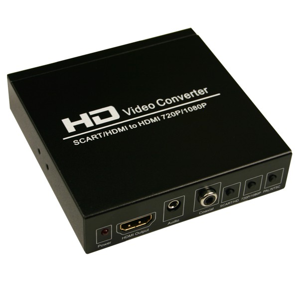 Scart zu HDMI Konverter mit Upscaler - konvertiert 480I (NTSC) / 576I (PAL)  Format in 720P / 1080P HDMI